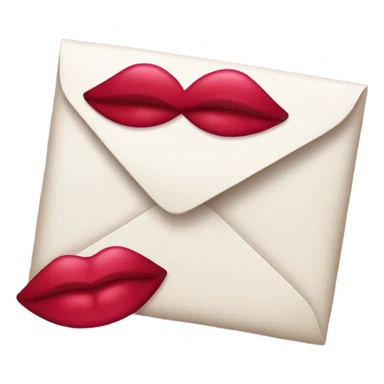 Pink love letter with a lipstick kiss  sticker