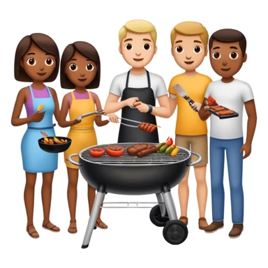 muchas personas usando una parrilla de 2 metros sticker