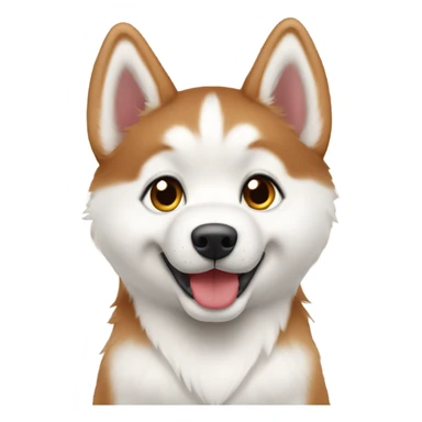 Red Siberian husky puppy sitting sticker