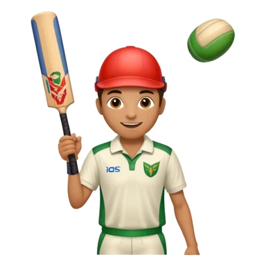 A person celebrating after winning a match of cricket sticker