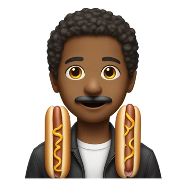 Child with a hot dog mustache  sticker