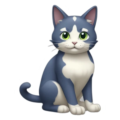 Sitting-bicolor-cat-electric-type-pokemon sticker