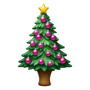 christmas tree with pink ornaments  sticker