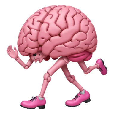 brain with legs sticker