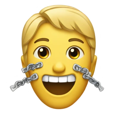 Face with zippers a mouth sticker