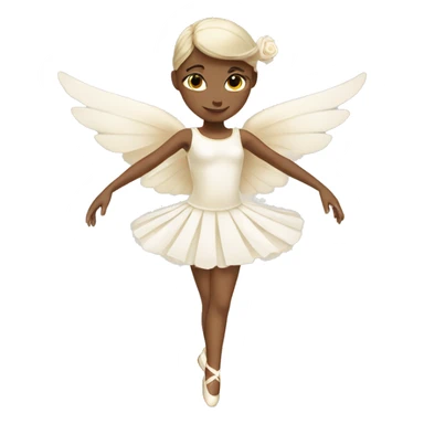 White ballerina cream dress with wings and cream ballerina shoes sticker