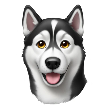 Black and white husky dog sticker