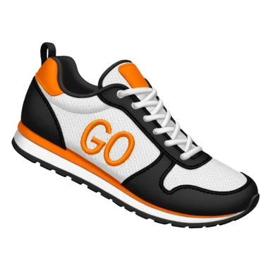 An embroidered patch showing the words "GO ONE MORE" and an orange runner's shoe sticker