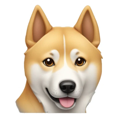 jindo dog with asymmetrical coloring sticker