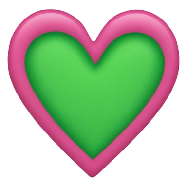 half pink, half green heart sticker