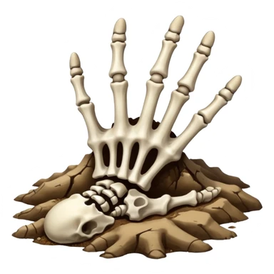 skeleton hand emerging from the ground sticker