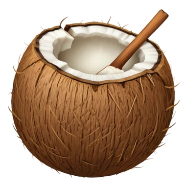 Noix de coco légèrement plus petite sans deco sticker