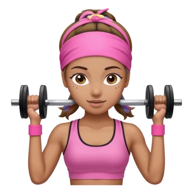 gym girl with pink headband sticker