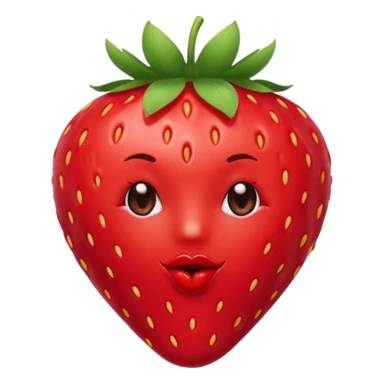 one strawberry 🍓 and red kiss 💋 fashioned stylish little emoji for “slay” reaction. no face sticker