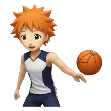 Shoyo Hinata spiking a ball sticker