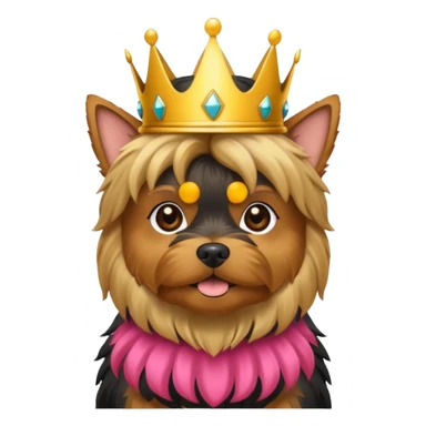 yorkshire terrier with a crown sticker