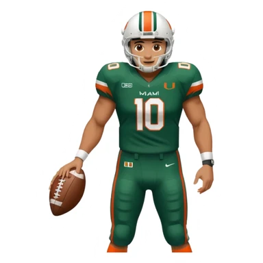 football player for the university of miami wearing number 10 sticker