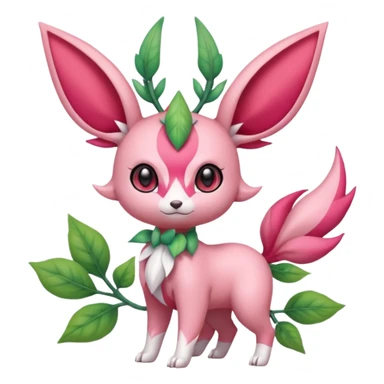 Rosy floral romantic cute kawaii Ivy-Scizor-Sylveon-Leafeon-Pokémon-Digimon-Fakémon-hybrid-fusion-creature sticker