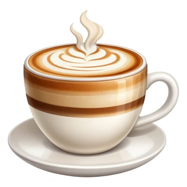 cappuccino in a cup with foam art sticker