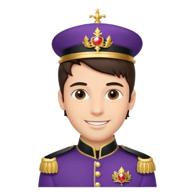 very handsome cool brunette male prince with royal uniform sticker