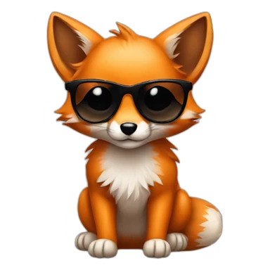 Baby Fox with sunglasses sticker