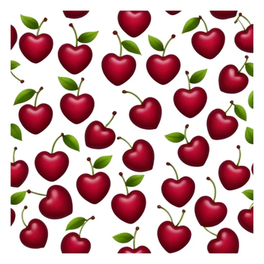burgundy heart shaped cherries  sticker