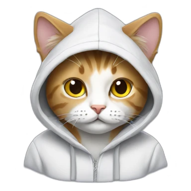 Cute cat wearing hoodie  sticker