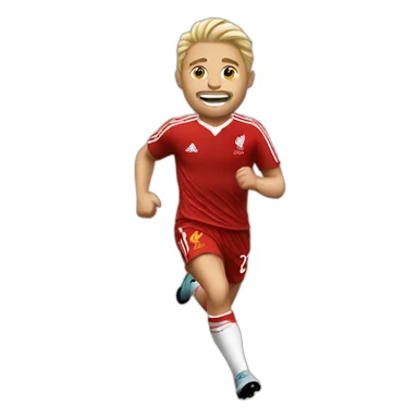 blonde liverpool player running sticker