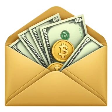 money in an envelope sticker