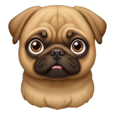 Make a brownish golden pug sticker