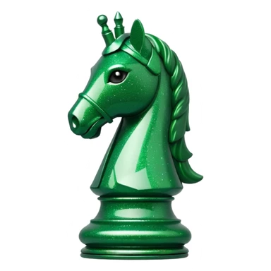 green glitter chess piece knight sticker