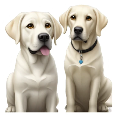 White labrador sitting next to black labrador which is little bit bigger  sticker