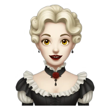 victorian lady vampire sticker