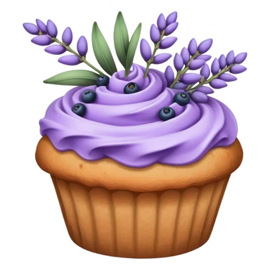 Lavender flower sprig muffin with berries sticker