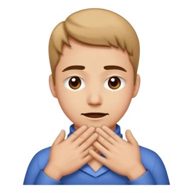 Hands around neck with squinting eyes sticker