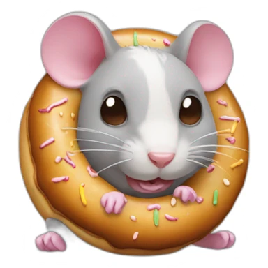 Un rat qui mange un donut sticker
