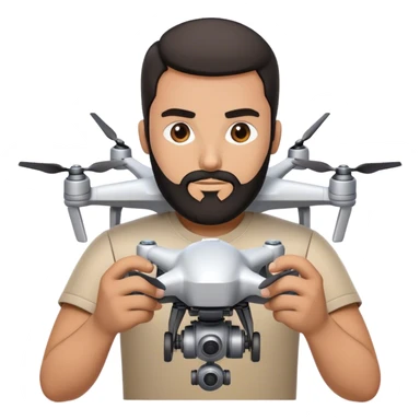tan guy with black beard building a drone engines  sticker
