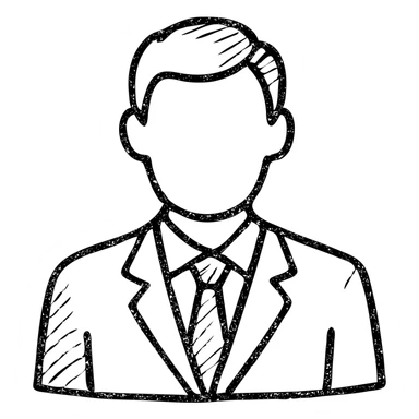 business man icon, sketchy look, hand drawn outlined sticker