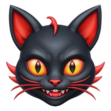 Black devil alien with cat ears smirking sticker