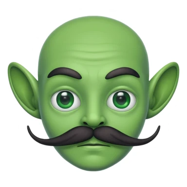 alien with mustache sticker
