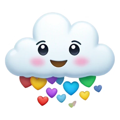 Cute cloud raining down hearts sticker