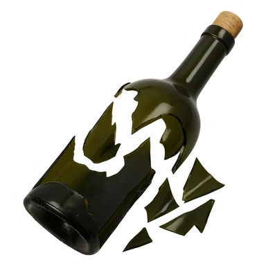 broken wine bottle, variation 6 sticker