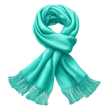 Realistic tiffany blue winter scarf isolated.  sticker