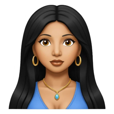 Toni Braxton with long black hair sticker