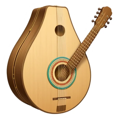 A traditional Ukrainian string instrument with a large pear-shaped wooden body, a short neck, and many strings arranged in a fan shape. It looks like a mix of a lute and a harp and is often held upright and played by plucking the strings. sticker