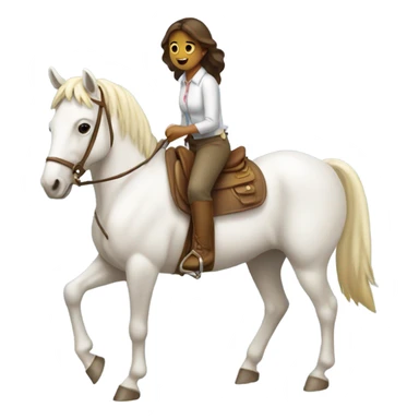 chica montando a caballo blanco sticker