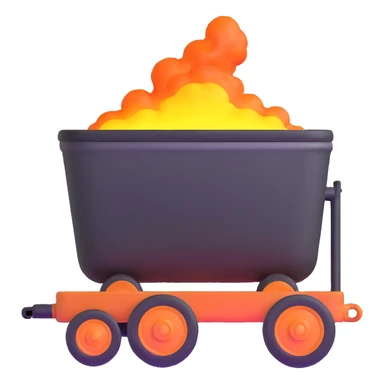 wagon with molten steel, glowing and steaming sticker