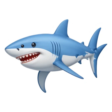 cartoonist blue shark wearing shirt sticker
