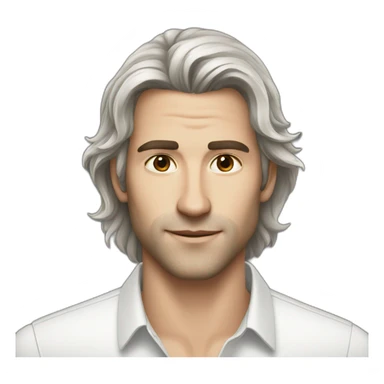 dark brown mid long hair beautiful white man with no beard sticker