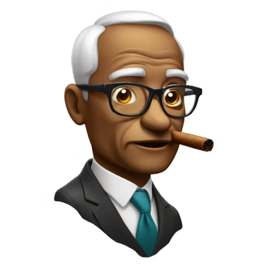 Old shimpanze with glasses! Completely bold smoking a cigar sticker